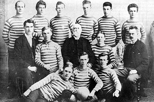 George Bryce (centre) and the Manitoba College Football Team, 1896-1897
