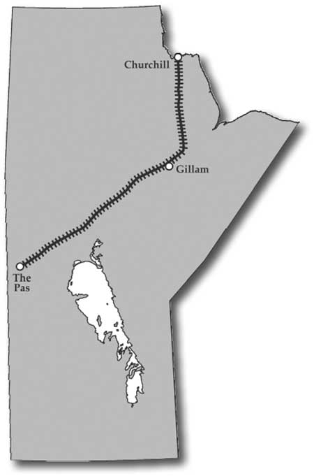 The route of the Hudson Bay Railway northward from The Pas was originally intended to terminate at Port Nelson, at the mouth of the Nelson River, but was redirected towards Churchill during construction. Started in 1911, the 800-kilometer line reached Hudson Bay in early 1929.