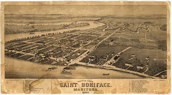 A Bird’s Eye View of Saint Boniface, 1880