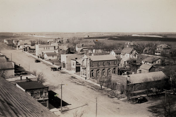 View of Belmont from the top of a grain elevator
