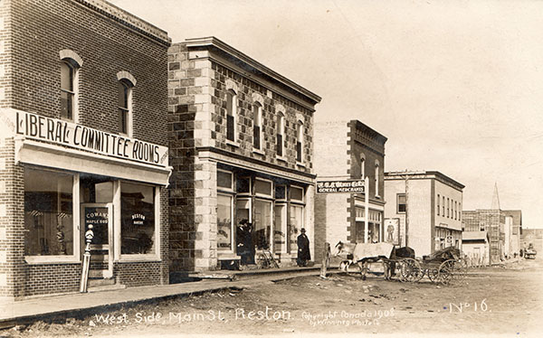Postcard view of Reston street scene