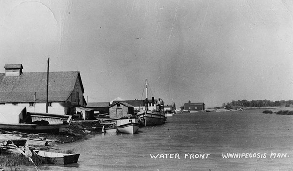 Postcard view of the waterfront at Winnipegosis
