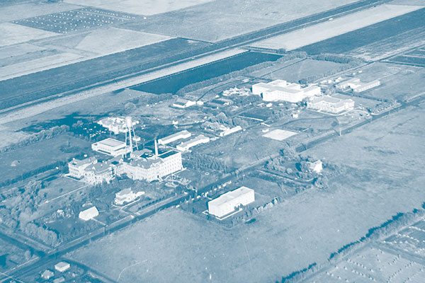 The Manitoba School for Mental Defectives at Portage la Prairie as it appeared in an undated aerial photo.