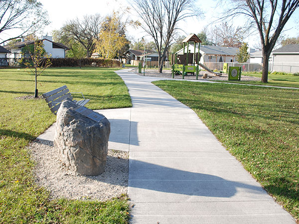 Commemorative monument in Dave Abel Park