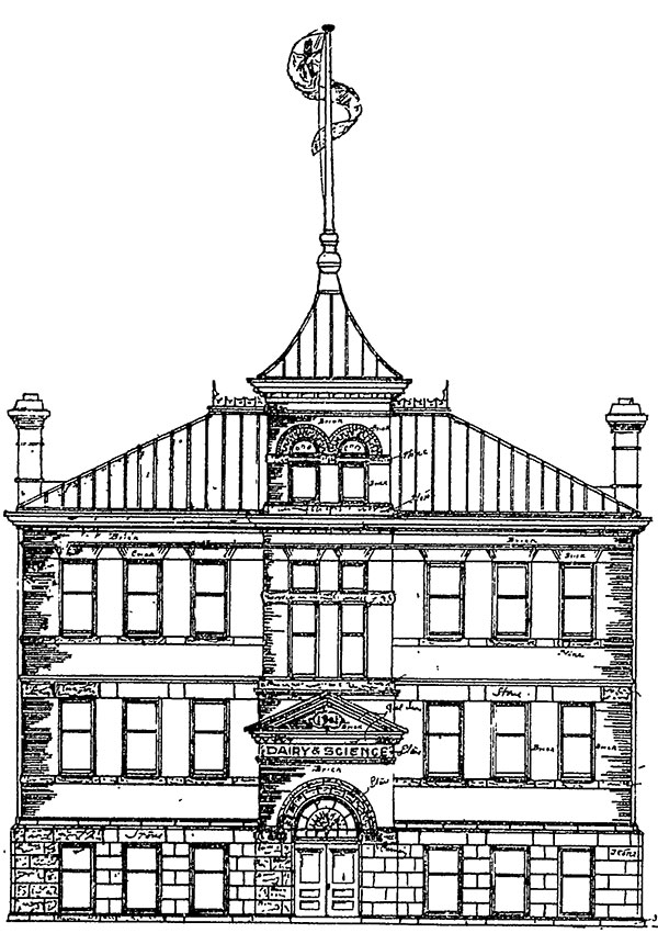 Architectural drawing of Dairy & Science building