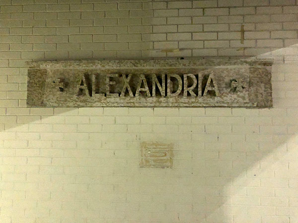 Namestone for the former Alexandria Block