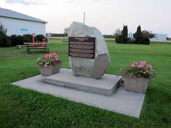 Alonsa Village School commemorative monument at the Alex Robertson Museum