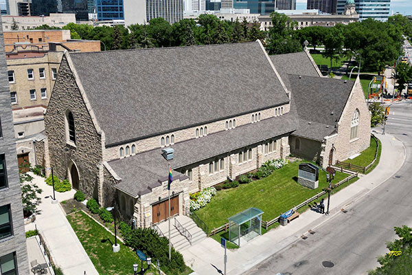 Aerial view of All Saints Anglican Church