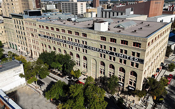 Aerial view of the Ashdown Warehouse