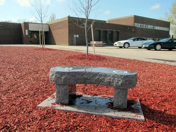 A stone bench was unveiled as part of 100th anniversary celebrations in May 2012