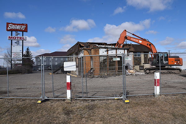 Barney's Motel under demolition