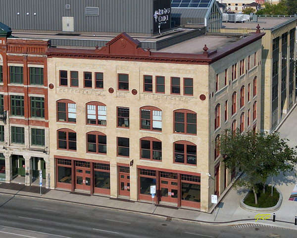 Aerial view of the former Bawlf Building