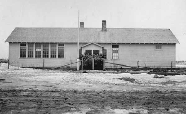 Blumenort School after a second classroom was added in 1940