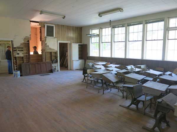 Interior of the Boyne School before restoration