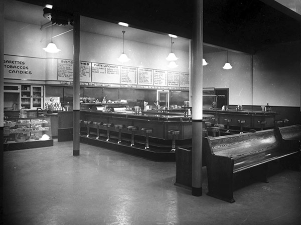 Lunch counter in the Greyhound Bus Depot