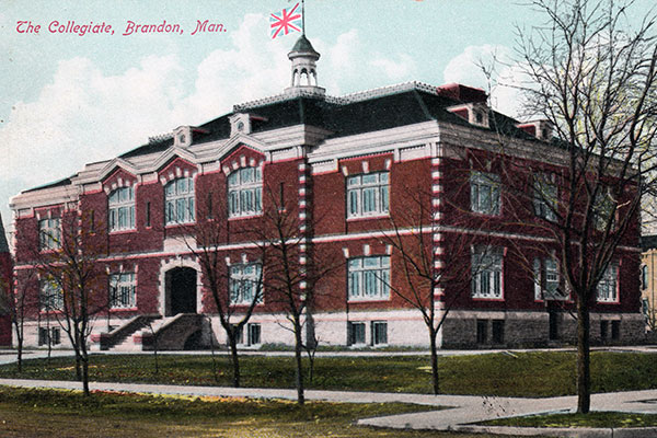 Postcard view of Brandon Collegiate