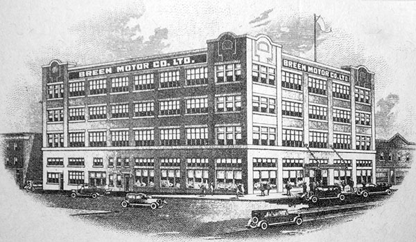 Stylized letterhead image of Breen Motor Company Building