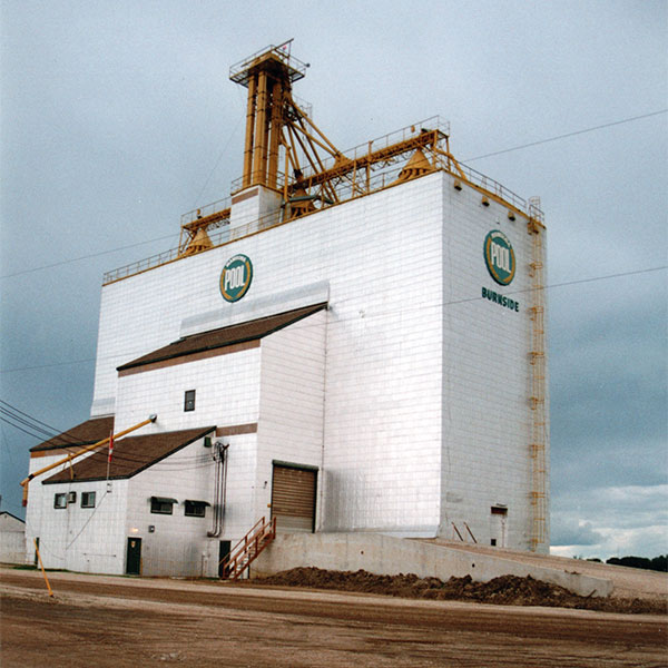 The former Manitoba Pool grain elevator at Burnside Siding