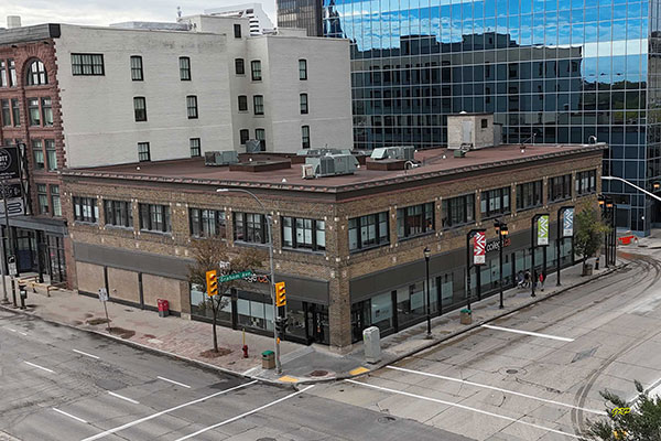 Aerial view of the Cadomin Building