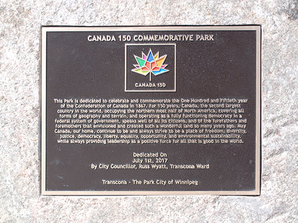 Canada 150 commemorative park monument