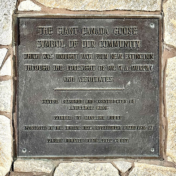 Canada Goose commemorative plaque