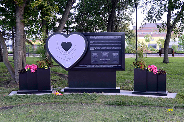 Carberry bus crash monument in Dauphin