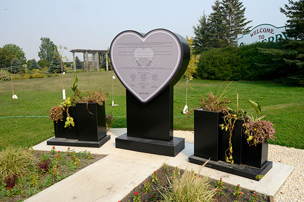 Carberry bus crash monument in Carberry