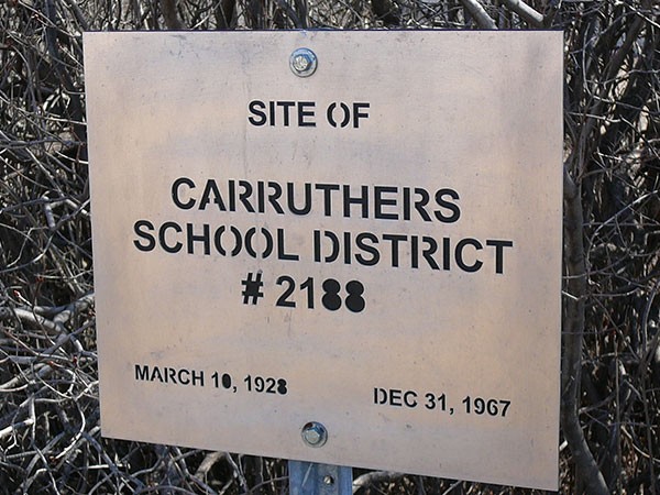 Carruthers School commemorative sign