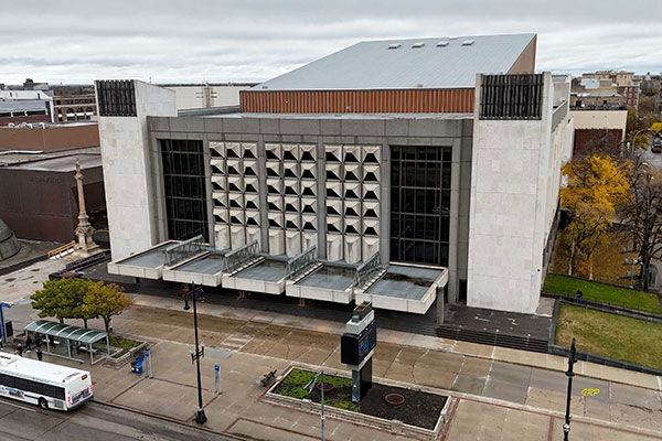 Aerial view of Centennial Concert Hall