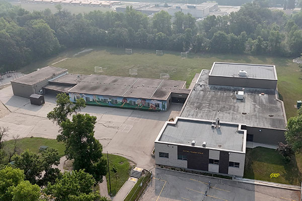 Aerial view of Dr. F. W. L. Hamilton School
