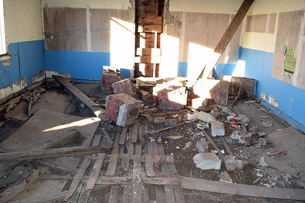 Interior of the former Chicken Hill School building