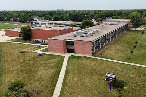 Aerial view of Churchill High School