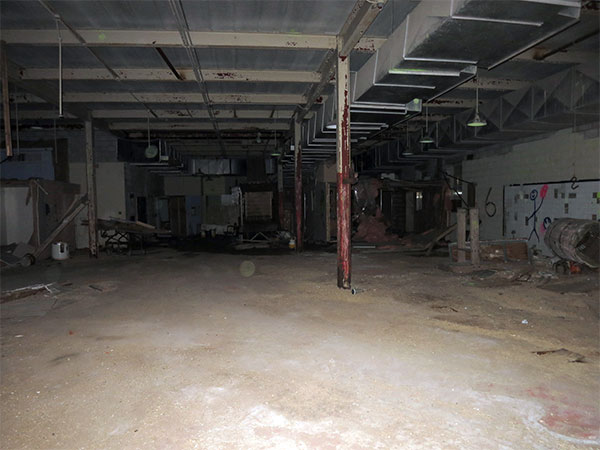 Interior of the former L9 Building from Fort Churchill