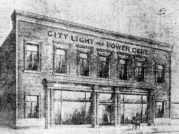 Sketch of the Light & Power Department showrooms