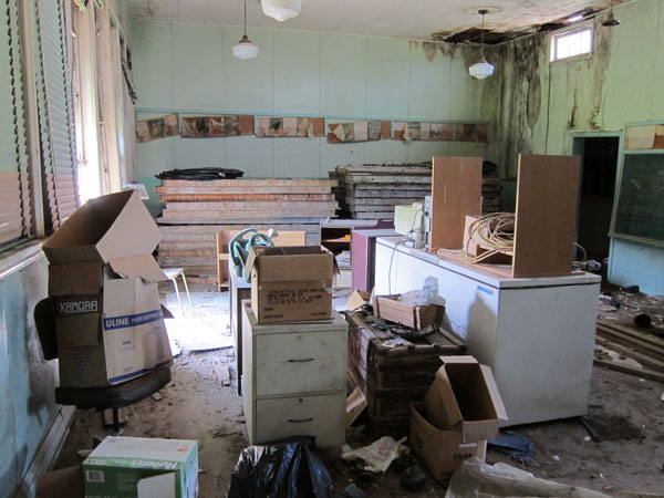 Interior of the former Cloverdale School building