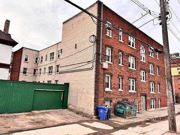 Side view of the Colony Apartments
