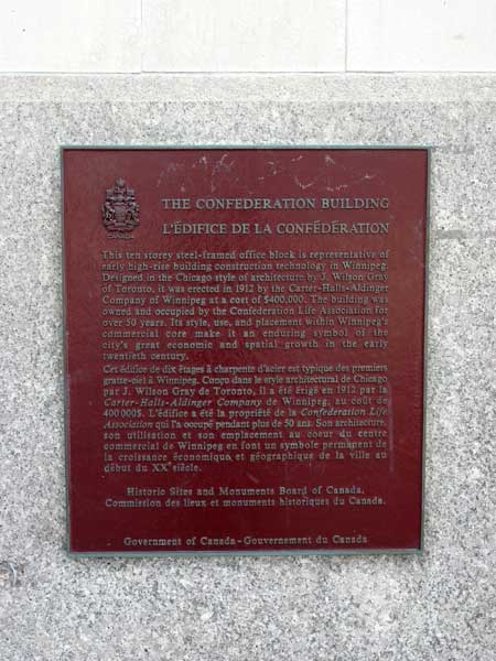 Confederation Life Building commemorative plaque