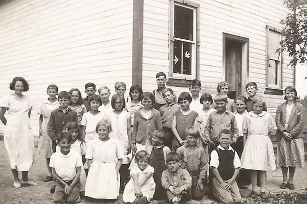 Students and teachers of Corrall School