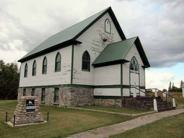 Crandall United Church and commemorative monument