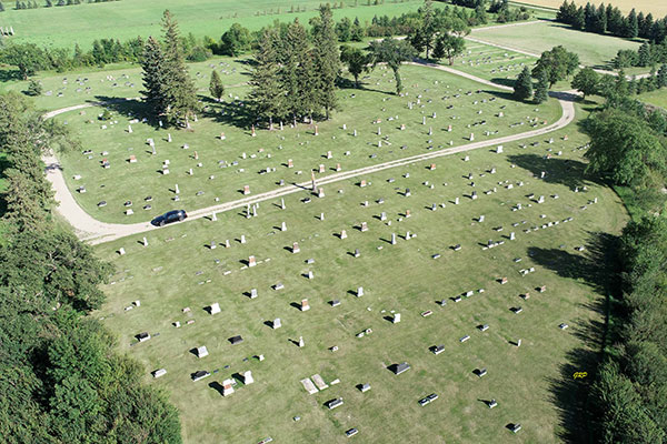 Aerial view of the Crystal City Cemetery
