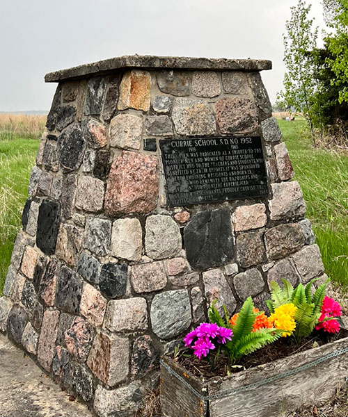 Currie School commemorative monument