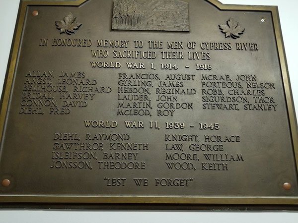 Cypress River War Memorial