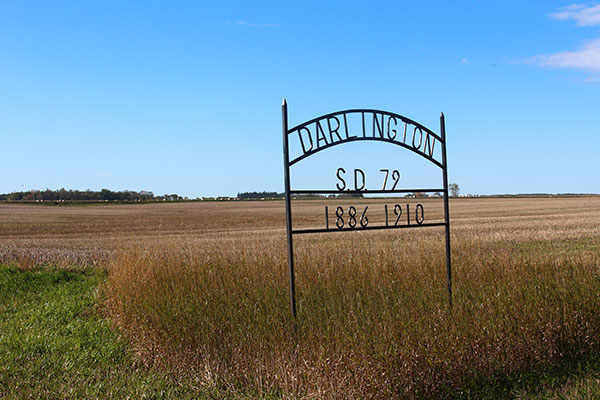 Darlington School commemorative sign