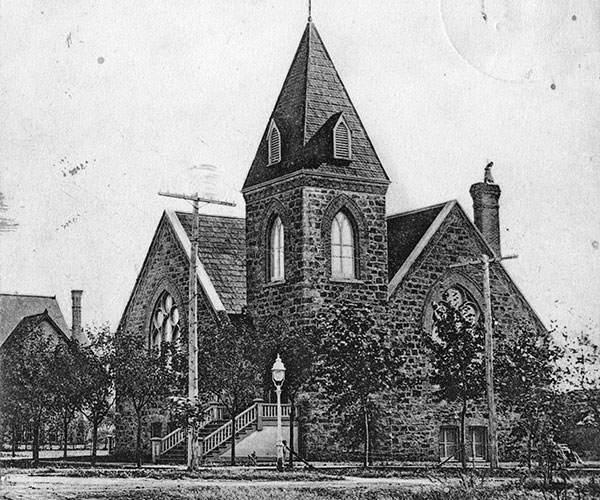 Postcard view of Deloraine Presbyterian Church