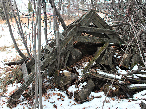 Remains of the former Dnister School building in Gimli