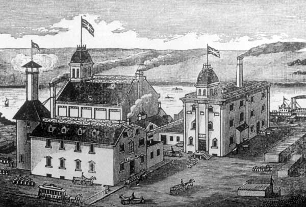 Drewry’s “Ale and Lager Beer Brewery” by the present Redwood Bridge