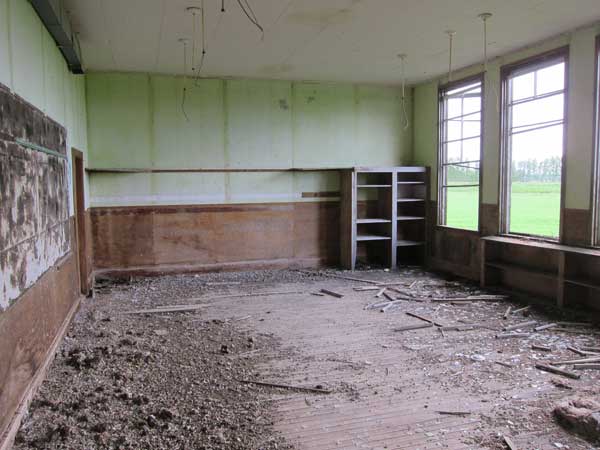 Interior of the former Duck Mountain School building