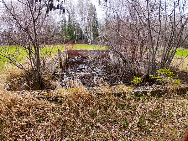 Concrete foundation for the former Dunlop School