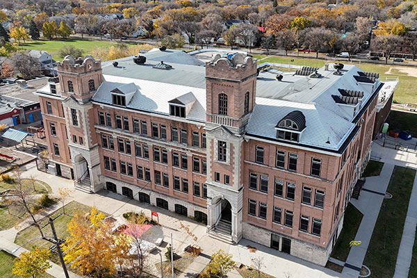 Aerial view of Earl Grey School