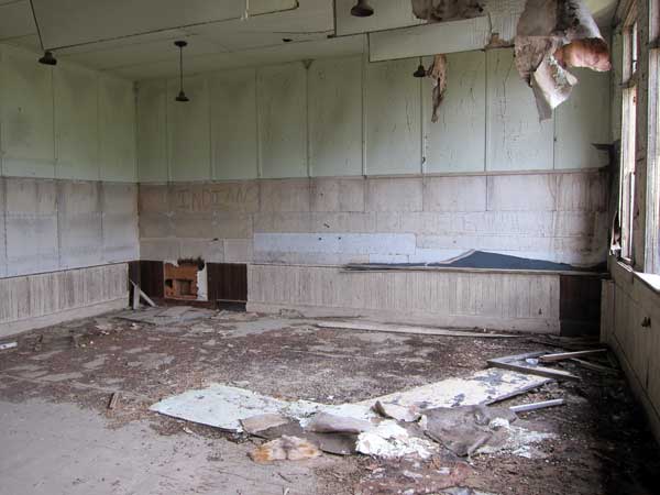 Interior of the former Education Point School building